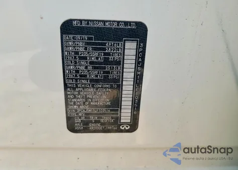 2020 Infiniti Qx50 Pure z USA, uszkodzony, nr VIN 3PCAJ5M11LF103516